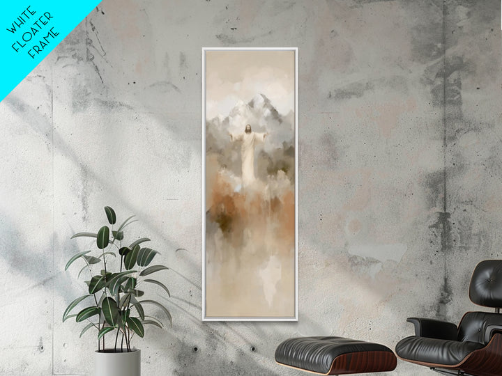 Sacred Misty Dawn | Framed Canvas Print | Jesus Painting | Christian Art Canvas | Christian Wall Art | Skinny Art | Christian Christmas Art