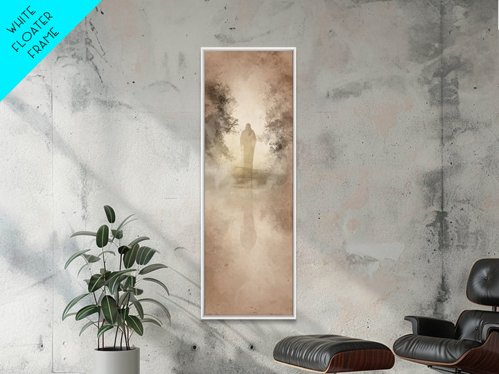 Autumn Prayer Walk | Framed Canvas Print | Christian Art Canvas | Jesus Painting | Christian Wall Art | Narrow Art | Christian Christmas Ar
