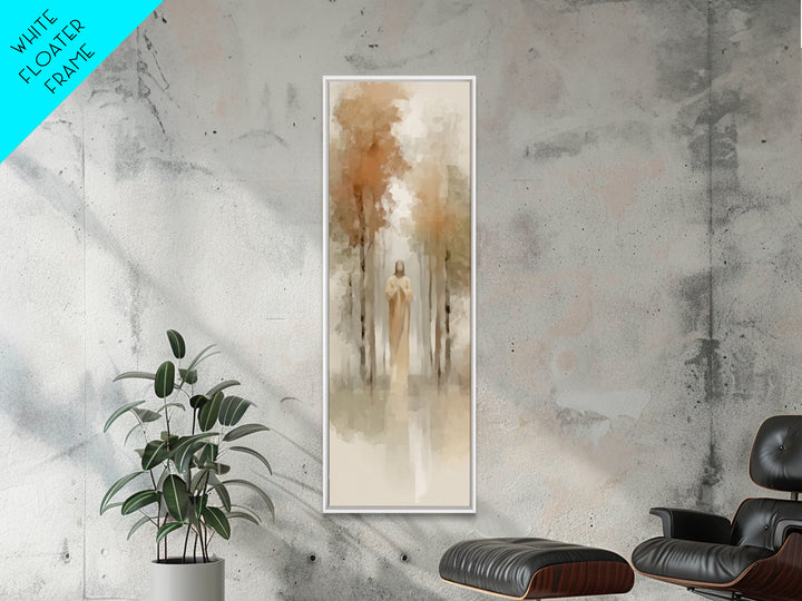 Morning Forest Glory – Framed Canvas Print – Christian Art Canvas – Jesus Painting – Christian Wall Art – Skinny Art – Christian Christmas
