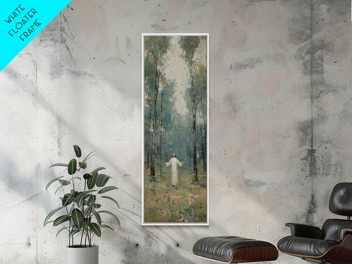 Radiant Woods Blessing, Framed Canvas Print, Christian Wall Art, Christian Art Canvas, Jesus Painting, Tall Narrow Wall Art, Christian Chri