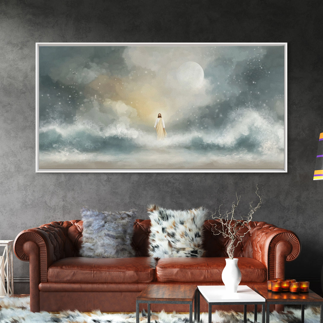 Celestial Hope, Framed Canvas Print, Christian Art Canvas, Jesus Painting, Christmas Art, Christian Wall Art, Unique Christian Art