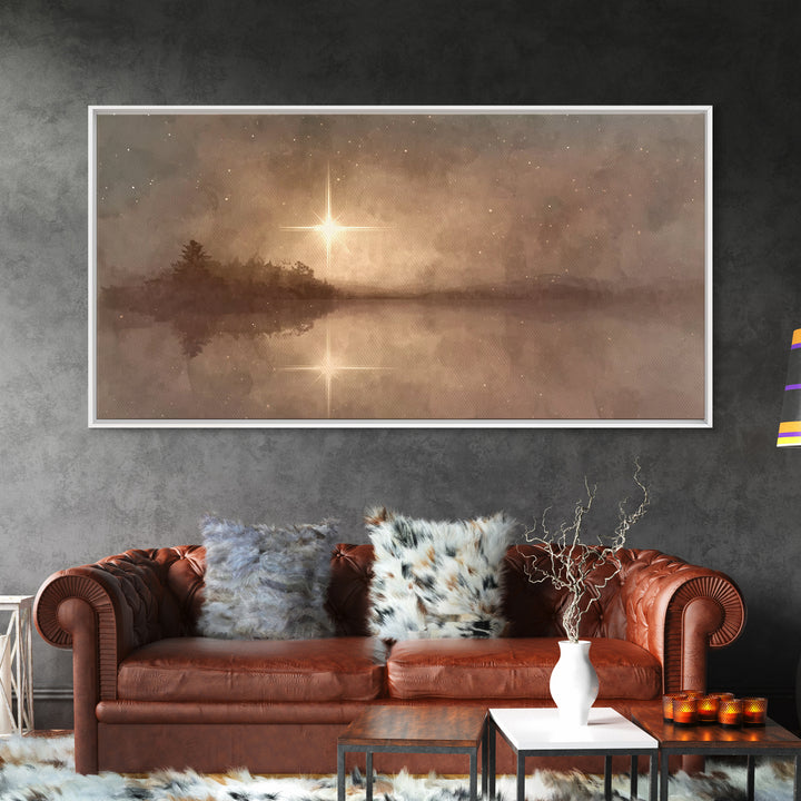 Celestial Promise, Framed Canvas Print, Christian Art Canvas, Christian Wall Art, Christmas Art Prints, Jesus Painting, Christian Decor