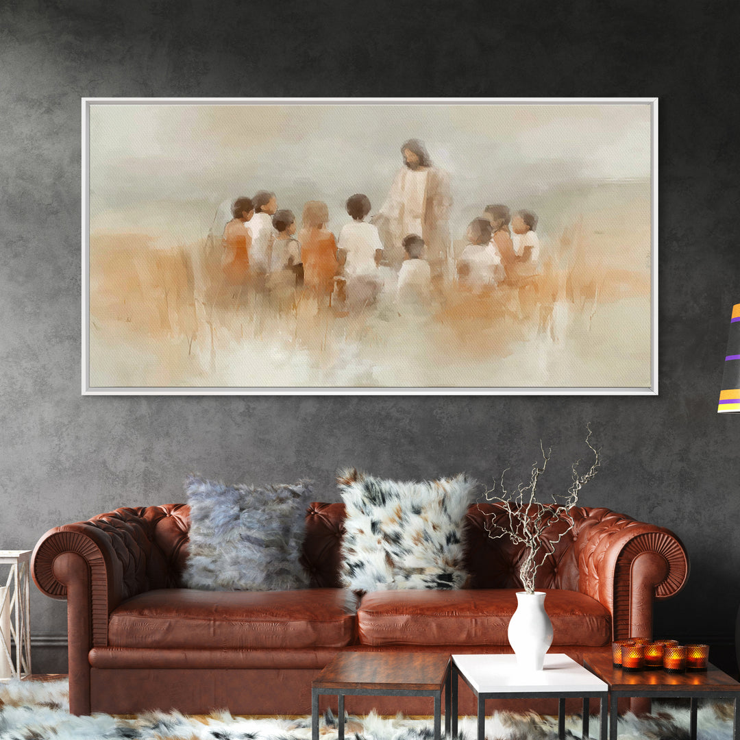 Meadow Of Hope, Framed Canvas Print, Christian Art Print, Christian Wall Art, Jesus Painting, Christmas Wall Art, Christian Decor, Modern C