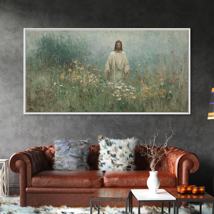 Radiant Shepherd Bloom – Framed Canvas Print – Christian Wall Art – Jesus Christ Painting – Christian Art Canvas – Christmas Art – Christia