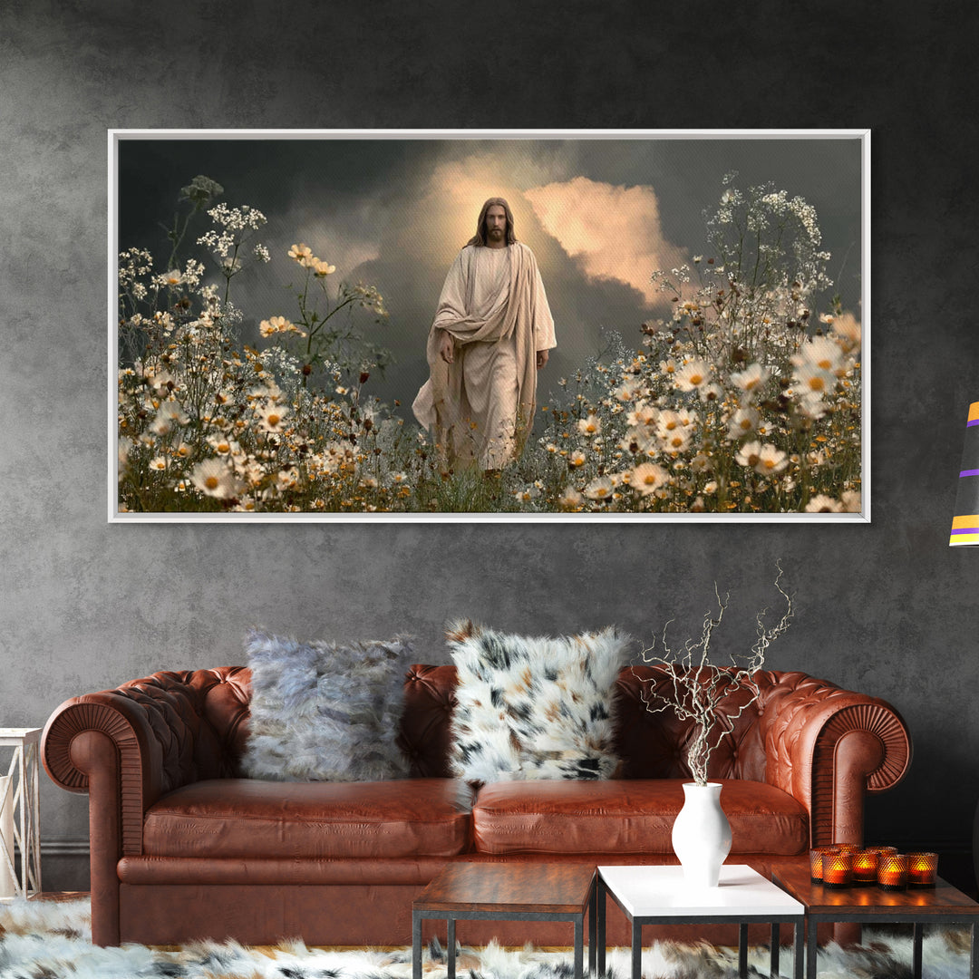 Blossom Path Faith, Framed Canvas Print, Christian Art Canvas, Christian Wall Art, Large Jesus Painting, Christmas Art, Christian Decor, Vi