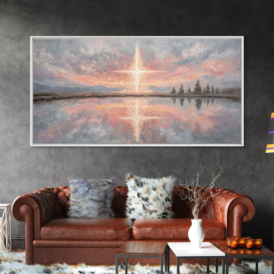 Heaven’s Dawn | Framed Canvas Print | Christian Wall Art | Christian Art Print | Christmas Canvas Wall Art | Modern Christian Art | Christi
