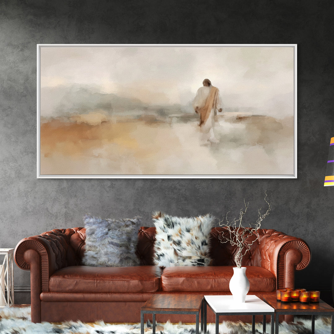 Quiet Wilderness Hope, Framed Canvas Print, Christian Art Print, Jesus Painting, Christian Wall Art, Subtle Christian Art, Christian Decor,