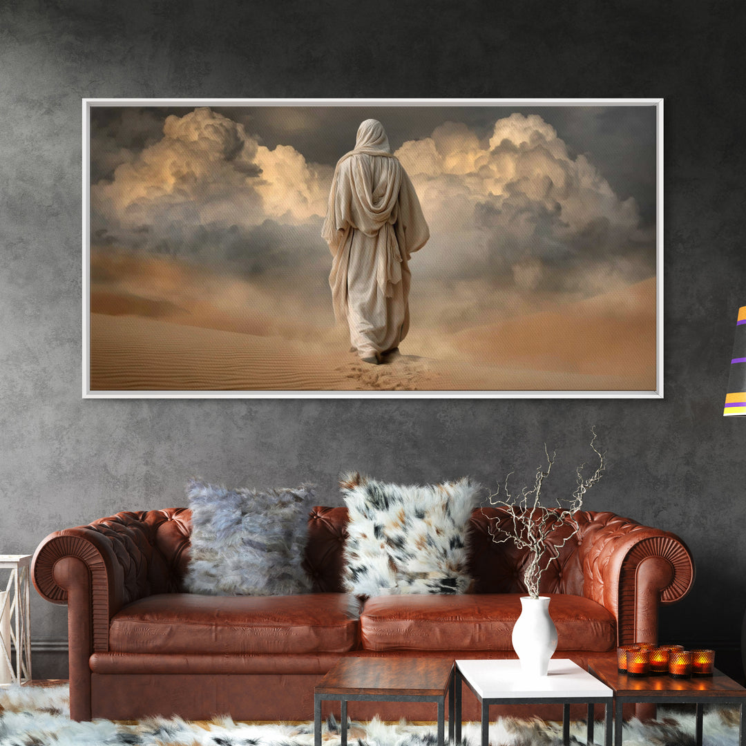 Cloudbound Journey | Framed Canvas Print | Jesus Painting | Christian Wall Art | Christian Art Canvas | Moody Christian Art | Christian Dec