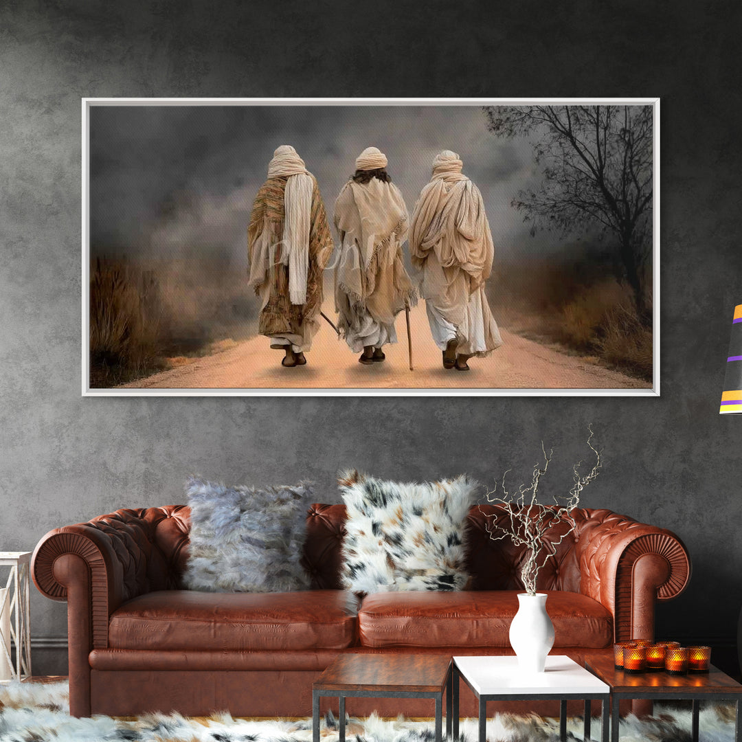 Sacred Companions, Framed Canvas Print, Christian Art Canvas, Jesus Painting, Christian Wall Art, Christian Christmas Art, Christmas Art