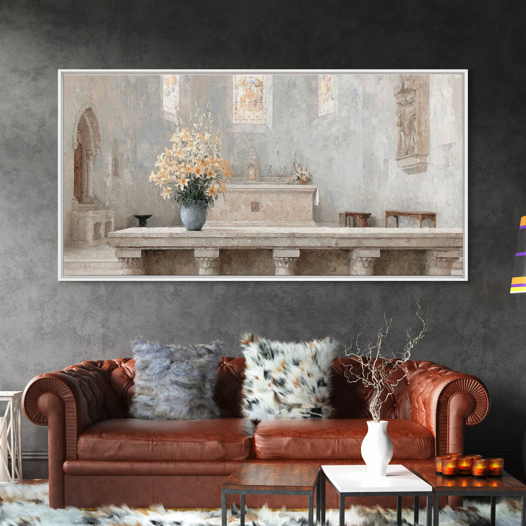 Golden Reverence | Framed Canvas Print | Christian Art Canvas | Christian Wall Art | Vintage Christian Art | Christmas Art Prints | Christi