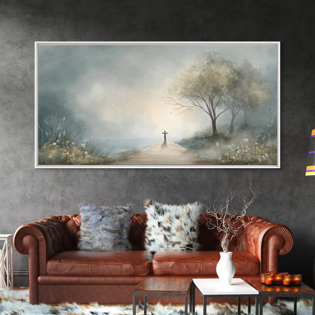 Crossroad Of Hope – Framed Canvas Print – Christian Wall Art – Christian Art Canvas – Christian Art Work – Moody Christian Art – Christian