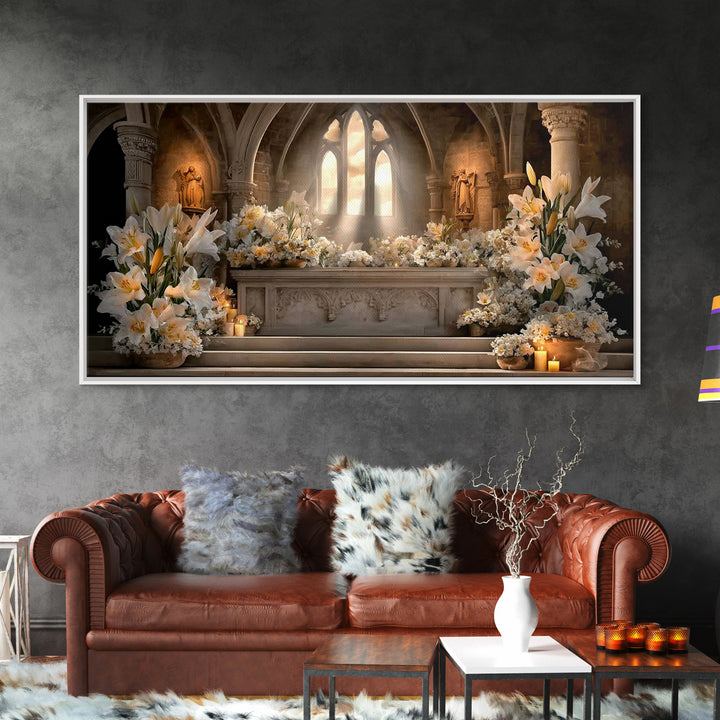 Sanctuary Light – Framed Canvas Print – Minimalist Christian Art – Christian Wall Art – Christian Art Canvas – Christian Christmas Art – Gi