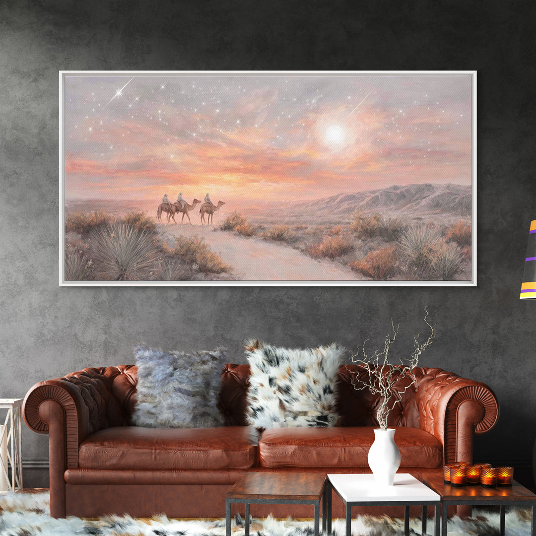 Desert Star Path, Framed Canvas Print, Christian Art Canvas, Christmas Art Prints, Christian Christmas Art, Christian Wall Art