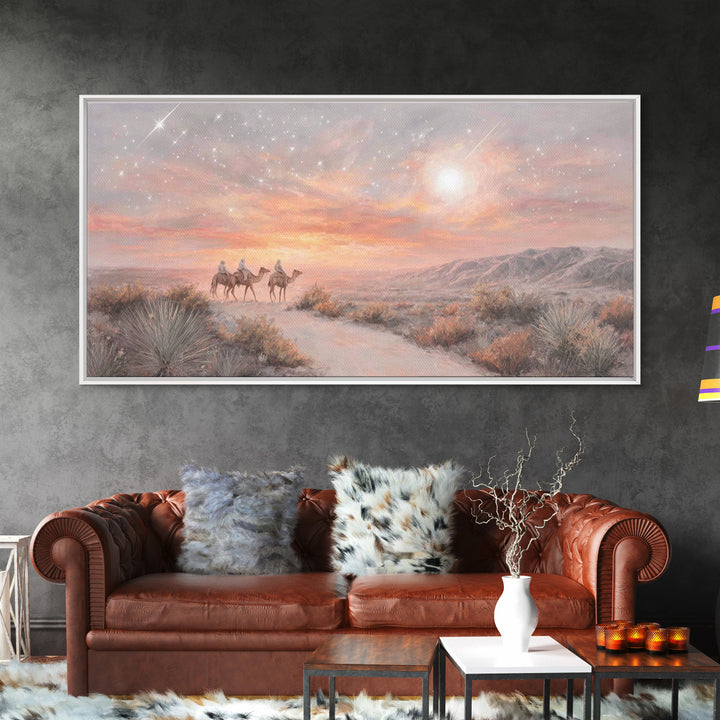 Desert Star Path, Framed Canvas Print, Christian Art Canvas, Christmas Art Prints, Christian Christmas Art, Christian Wall Art