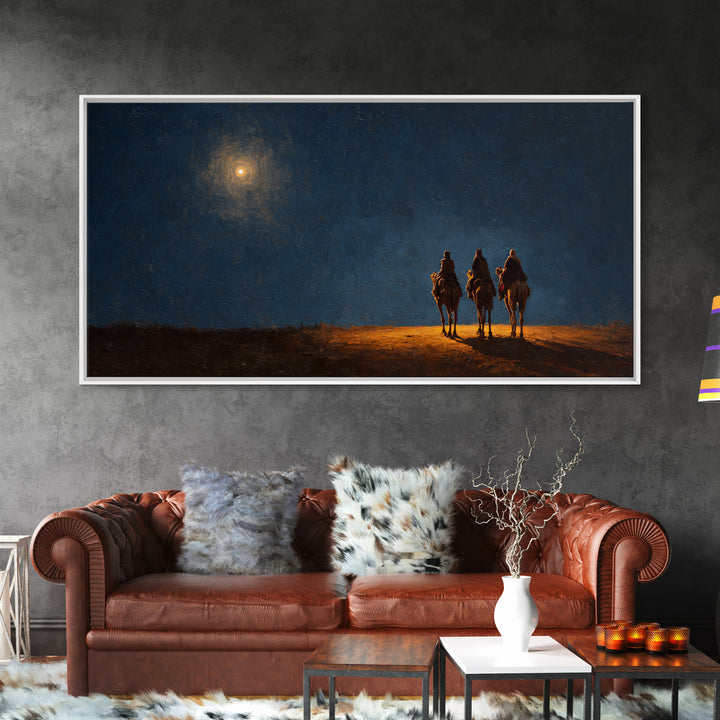 Midnight Revelation – Framed Canvas Print – Christmas Canvas Wall Art – Christian Christmas Art – Christian Wall Art – Christian Decor