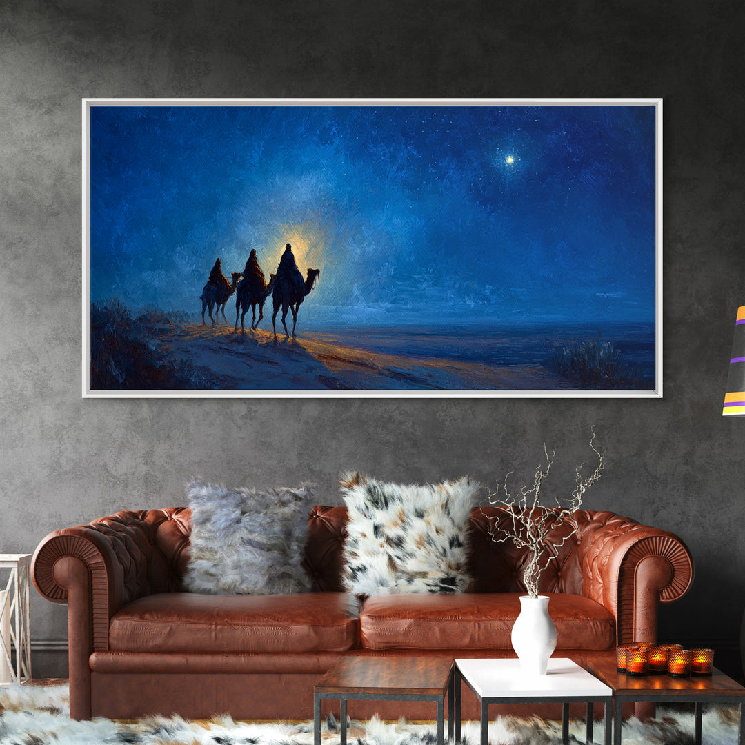 The Guiding Star – Framed Canvas Print – Christian Art – Jesus Art – Christmas Art – Christian Decor – Christian Canvas – Christian Gifts