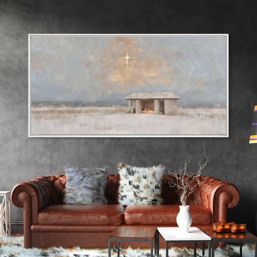 Heavenly Stillness – Framed Canvas Print – Christian Gifts – Christian Art – Jesus Art – Christian Canvas – Christian Decor – Christmas Art