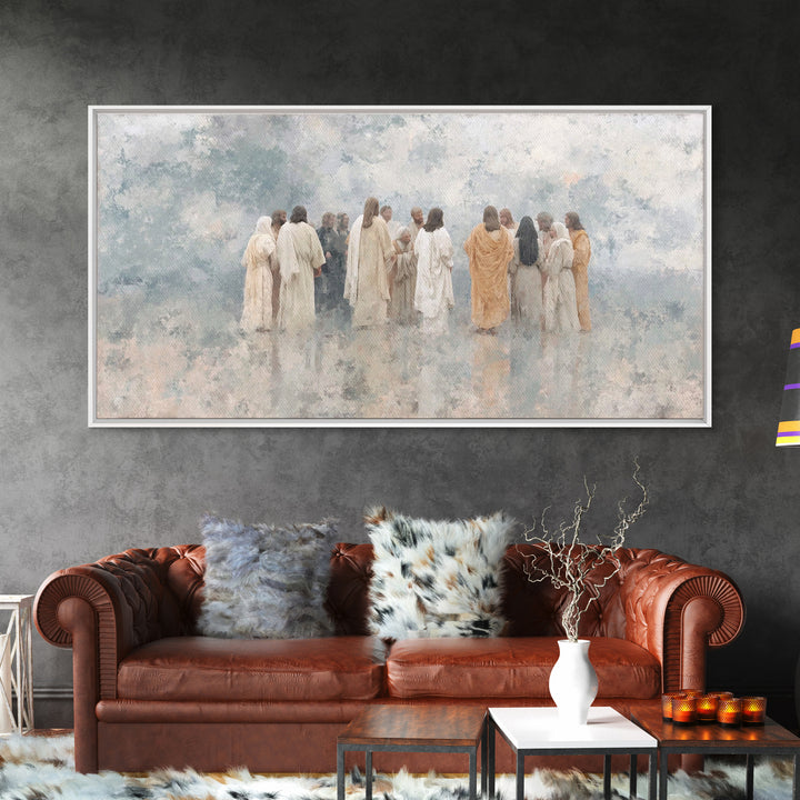 Cloudborne Fellowship – Framed Canvas Print – Jesus Painting – Christian Art – Christian Canvas – Christian Gift Ideas – Christian Wall Art