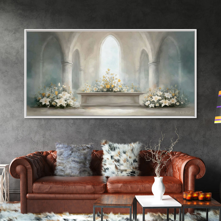 Peaceful Chapel – Framed Canvas Print – Christian Wall Art – Christian Art Canvas – Modern Christian Art – Christmas Art Work – Christian G
