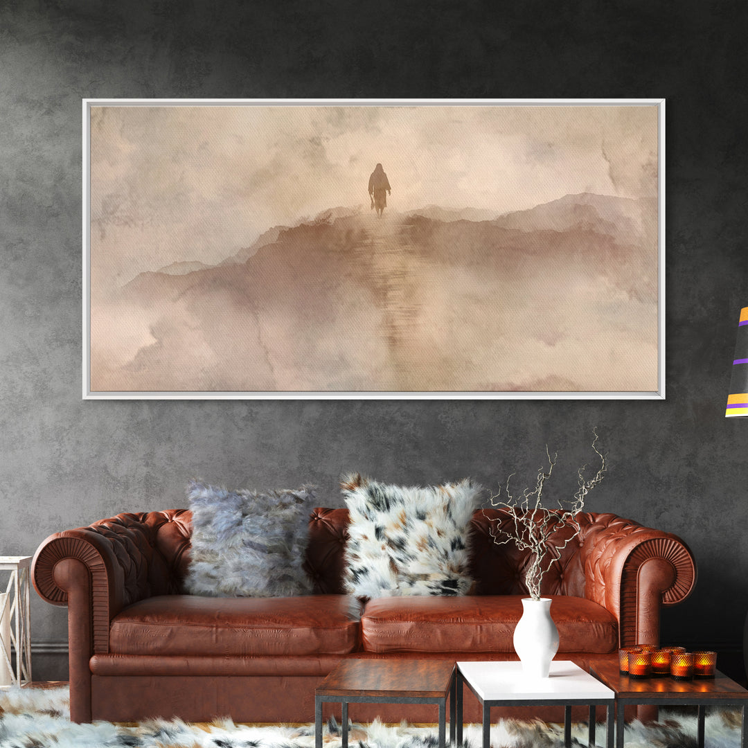 Desert Morning Light | Framed Canvas Print | Christian Art Canvas | Jesus Painting | Subtle Christian Art | Modern Christian Art | Christma