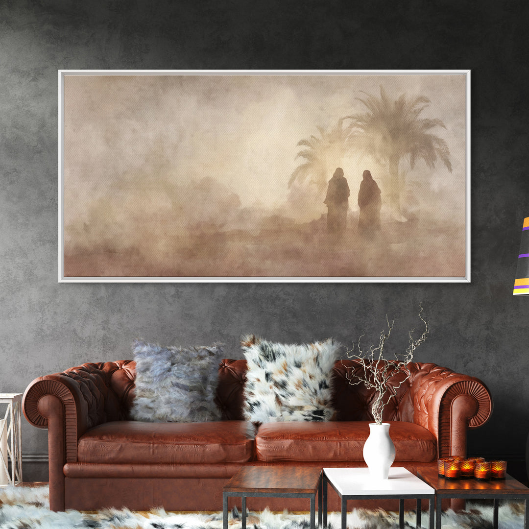 Desert Pilgrims – Framed Canvas Print – Christian Wall Art – Christian Art Canvas – Vintage Christian Art – Christian Gift – Christian Pain