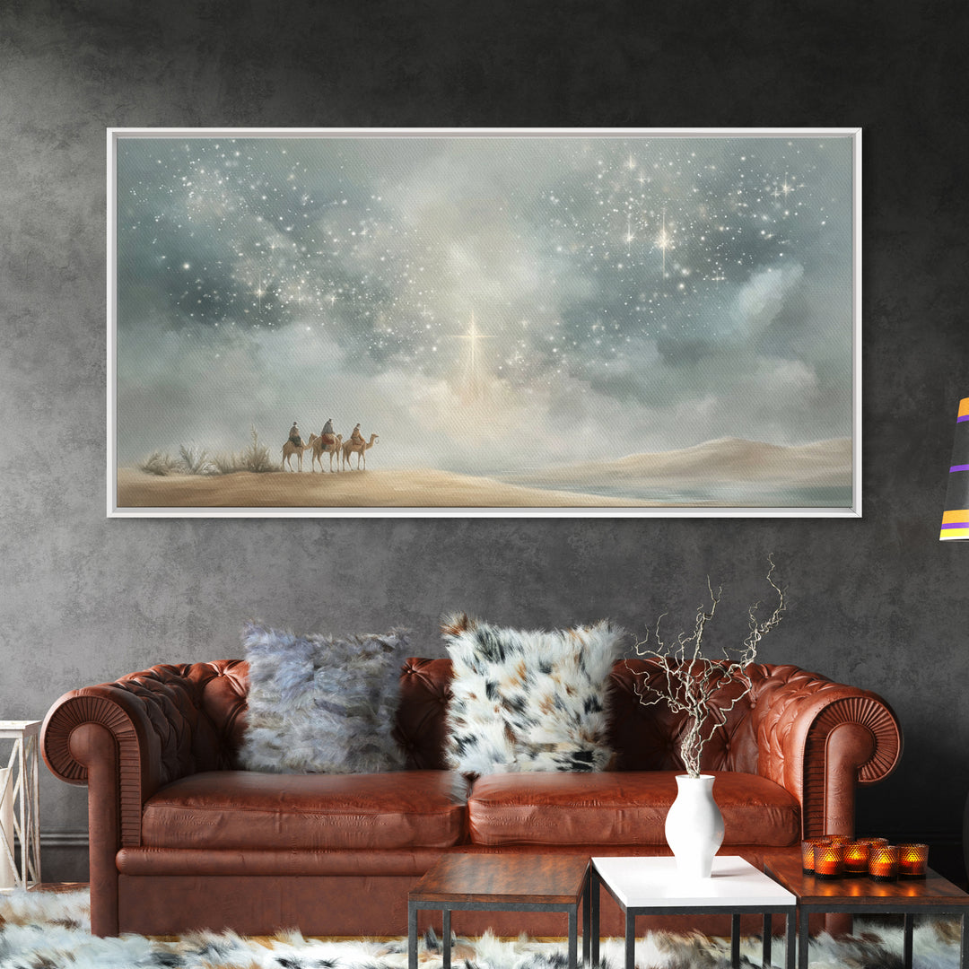 Wonders of Bethlehem Light | Framed Canvas Print | Christian Art Canvas | Christian Christmas Art | Christmas Wall Art | Modern Christian A