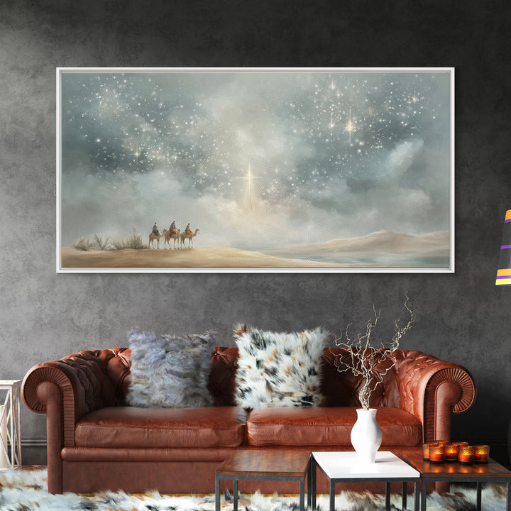 Wonders of Bethlehem Light | Framed Canvas Print | Christian Art Canvas | Christian Christmas Art | Christmas Wall Art | Modern Christian A