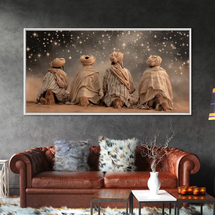 Night of Seeking Grace – Framed Canvas Print – Christian Art Canvas – Moody Christmas Art – Christian Wall Art – Christian Paintings – Chri