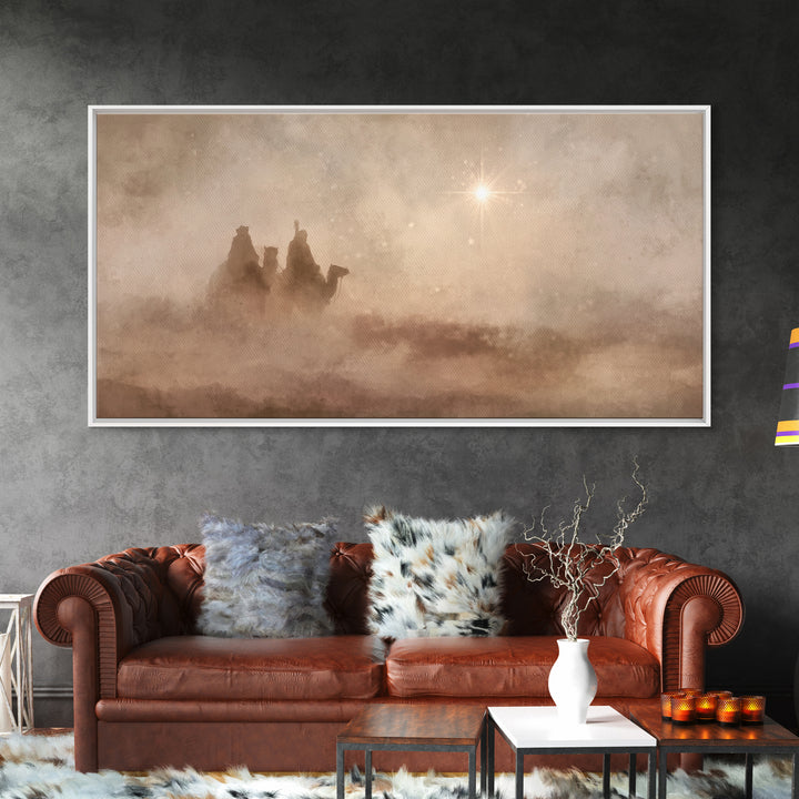 Celestial Path of Hope | Framed Canvas Print | Christian Christmas Art | Christian Painting | Christian Art Canvas | Christmas Wall Art | S