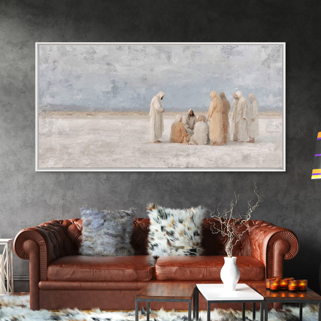 Teaching In Stillness, Framed Canvas Print, Christian Art Canvas, Christian Wall Art, Subtle Christian Paintings, Modern Christian Painting