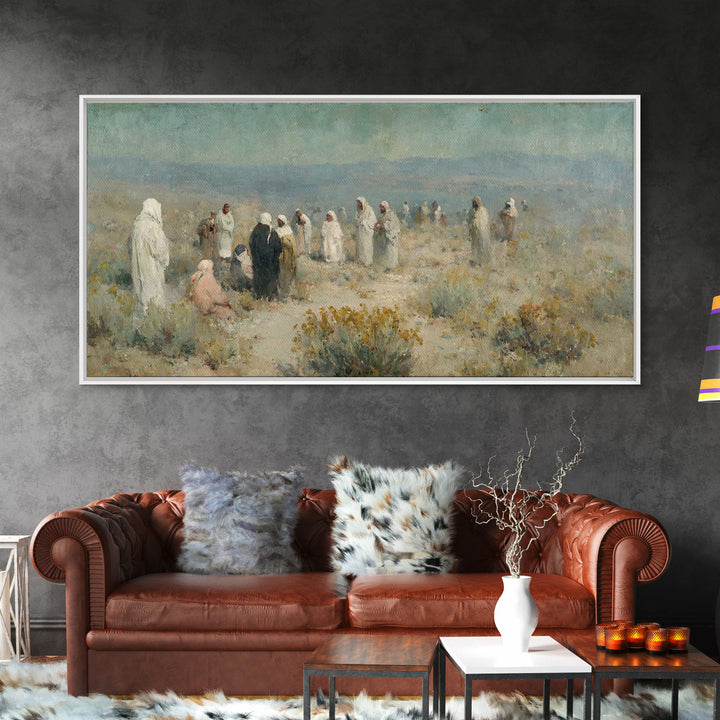 Wilderness Gathering | Framed Canvas Print | Christian Art Canvas | Christian Wall Art | Large Christian Painting | Christian Art Print | C