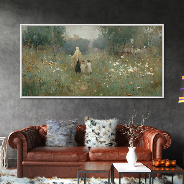 Field of His Peace | Framed Canvas Print | Christian Art Canvas | Christian Art | Jesus Painting | Christian Wall Art | Christian Decor