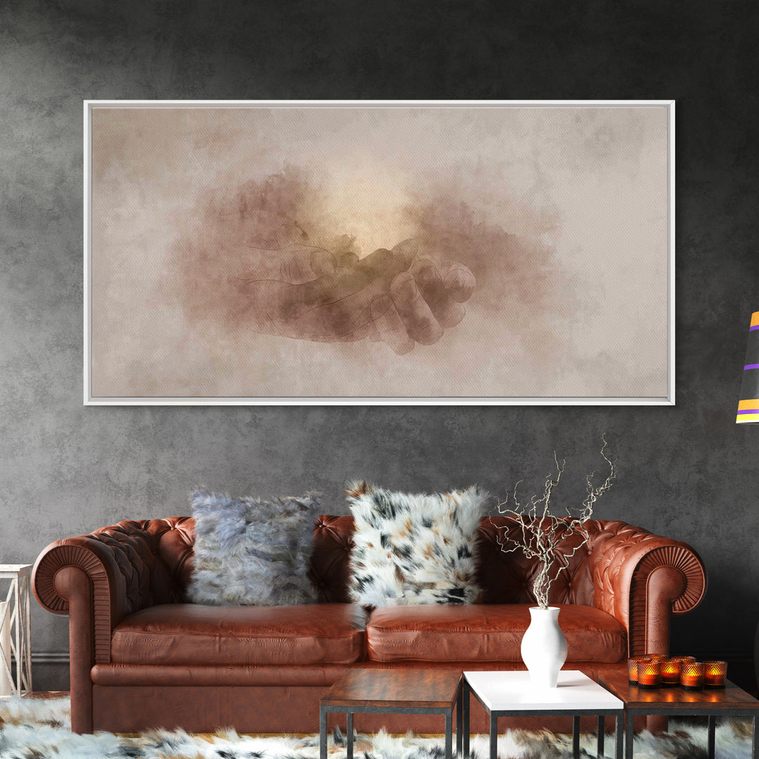 Grace in His Hands – Framed Canvas Print – Christian Art – Christian Art Canvas – Jesus Art Print – Christian Wall Art – Christian Gift