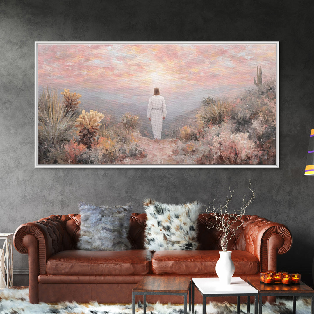 Path Of Mercy – Framed Canvas Print – Jesus Painting – Christian Wall Art – Christian Art Print – Modern Christian Art – Christian Gift