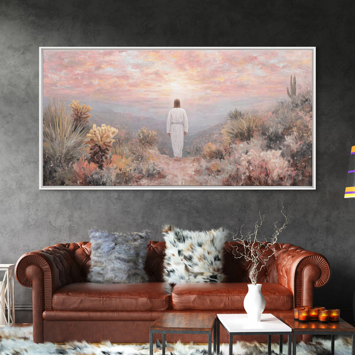 Path Of Mercy – Framed Canvas Print – Jesus Painting – Christian Wall Art – Christian Art Print – Modern Christian Art – Christian Gift