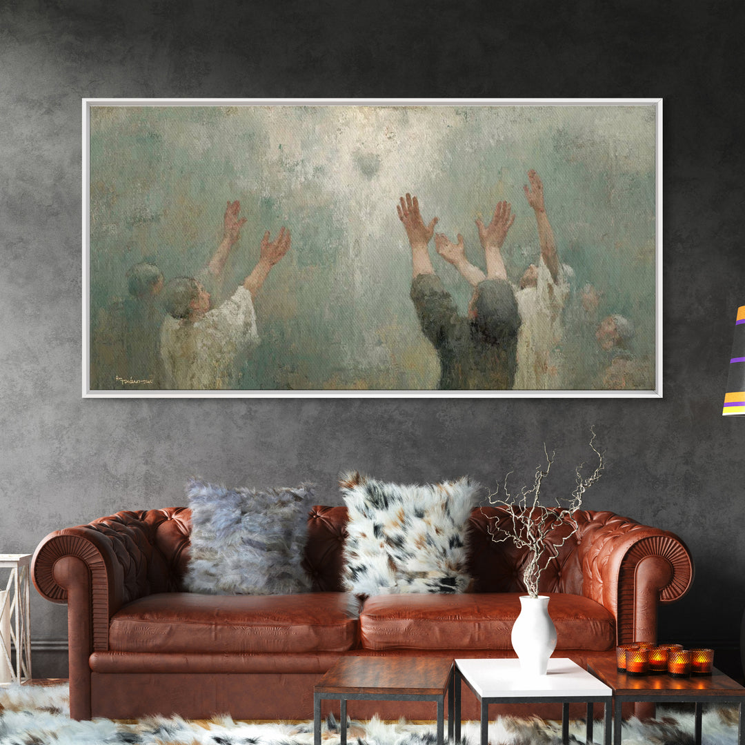 Heavenward Praise – Framed Canvas Print – Christian Wall Art – Christian Art Canvas – Jesus Painting – Christian Christmas Art