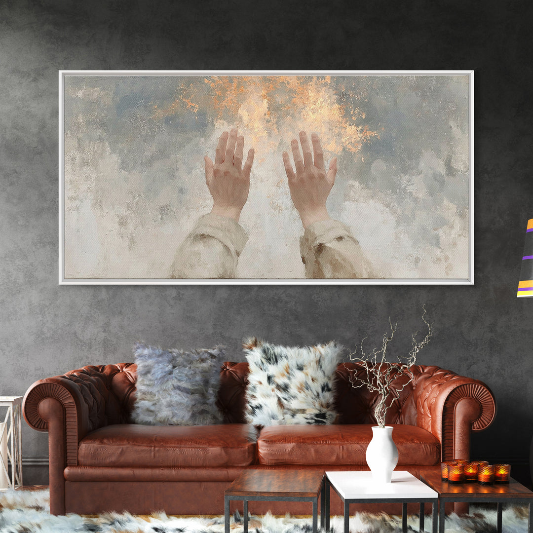 Holy Ember – Framed Canvas Print – Christian Art Canvas – Christian Art Print – Vintage Christian Art – Christmas Art Framed