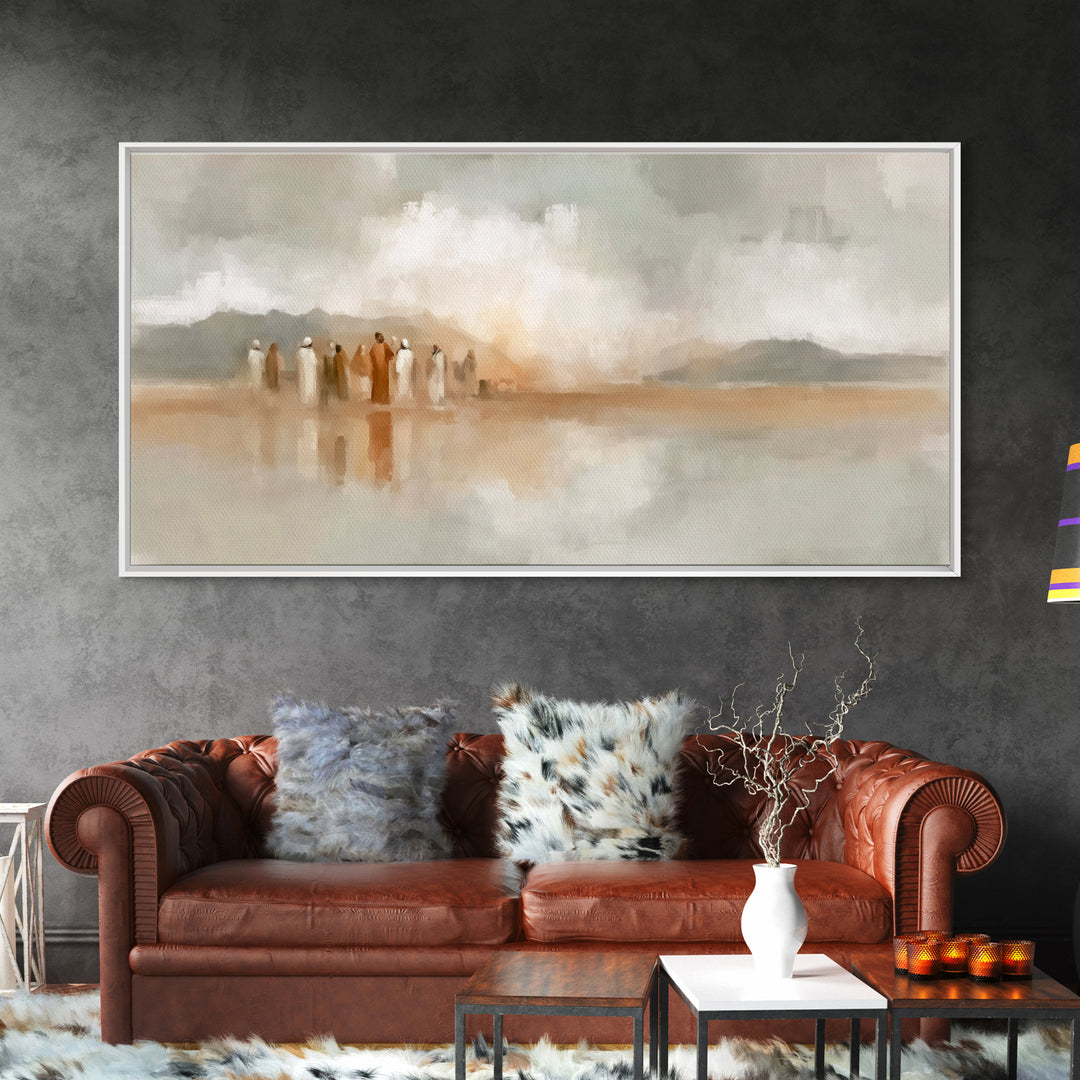 Quiet Disciples, Framed Canvas Print, Christian Wall Art, Abstract Christian Art, Christian Art Canvas, Subtle Christian Art, Christian Art