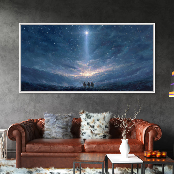 Star Of Wonder – Framed Canvas Print – Christian Wall Art – Christian Art Canvas – Blue Christian Art – Christian Christmas Art