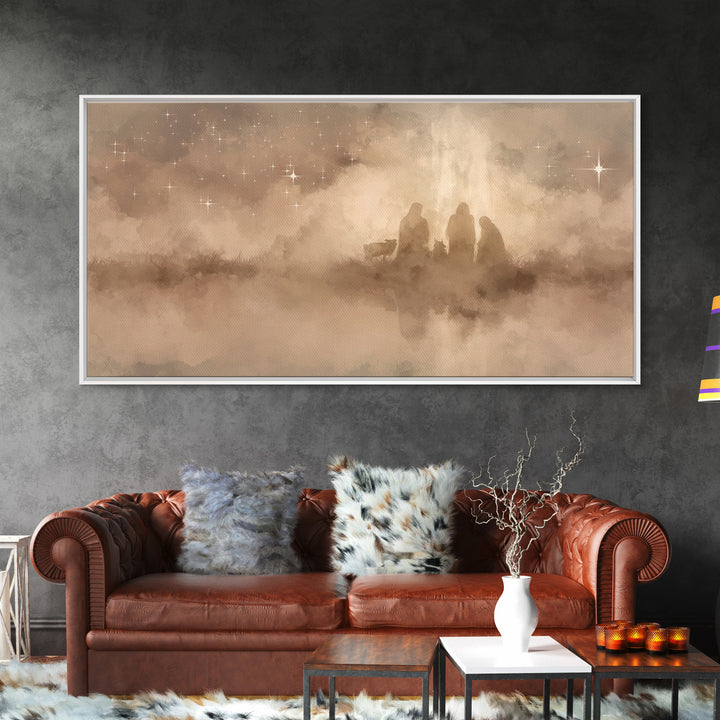 Shepherds’ Peace – Framed Canvas Print – Christian Wall Art – Subtle Christian Art – Christian Art Canvas – Christmas Canvas Wall Art
