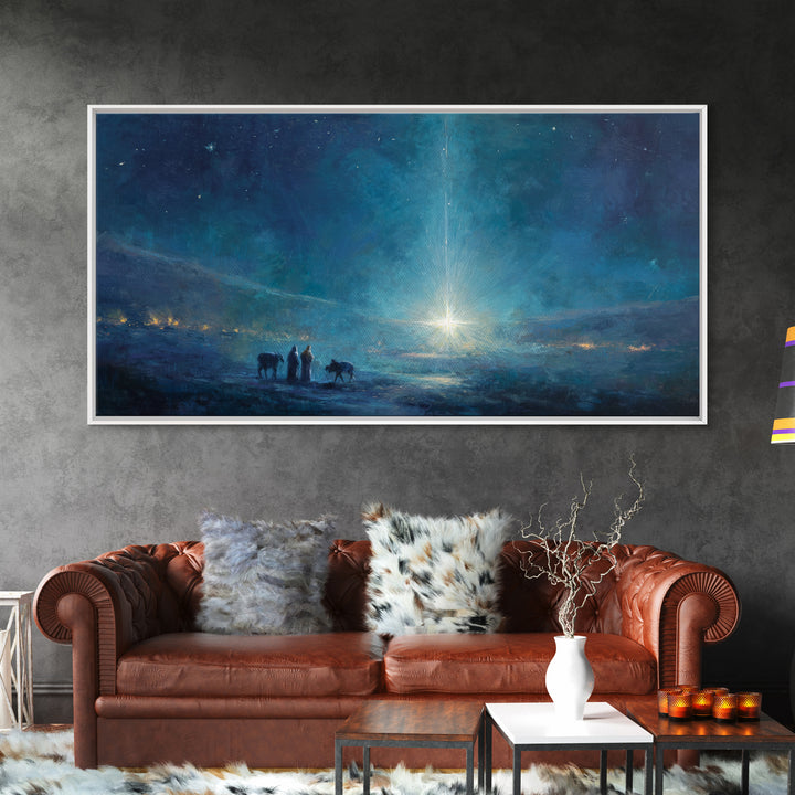 Guiding Star – Framed Canvas Print – Christian Art Canvas – Christian Wall Art – Christian Christmas Art – Modern Christian Art