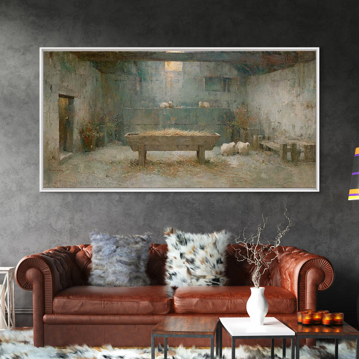 Radiant Cradle Hope | Framed Canvas Print | Christian Wall Art | Christian Christmas Art | Christmas Wall Art | Christian Gift