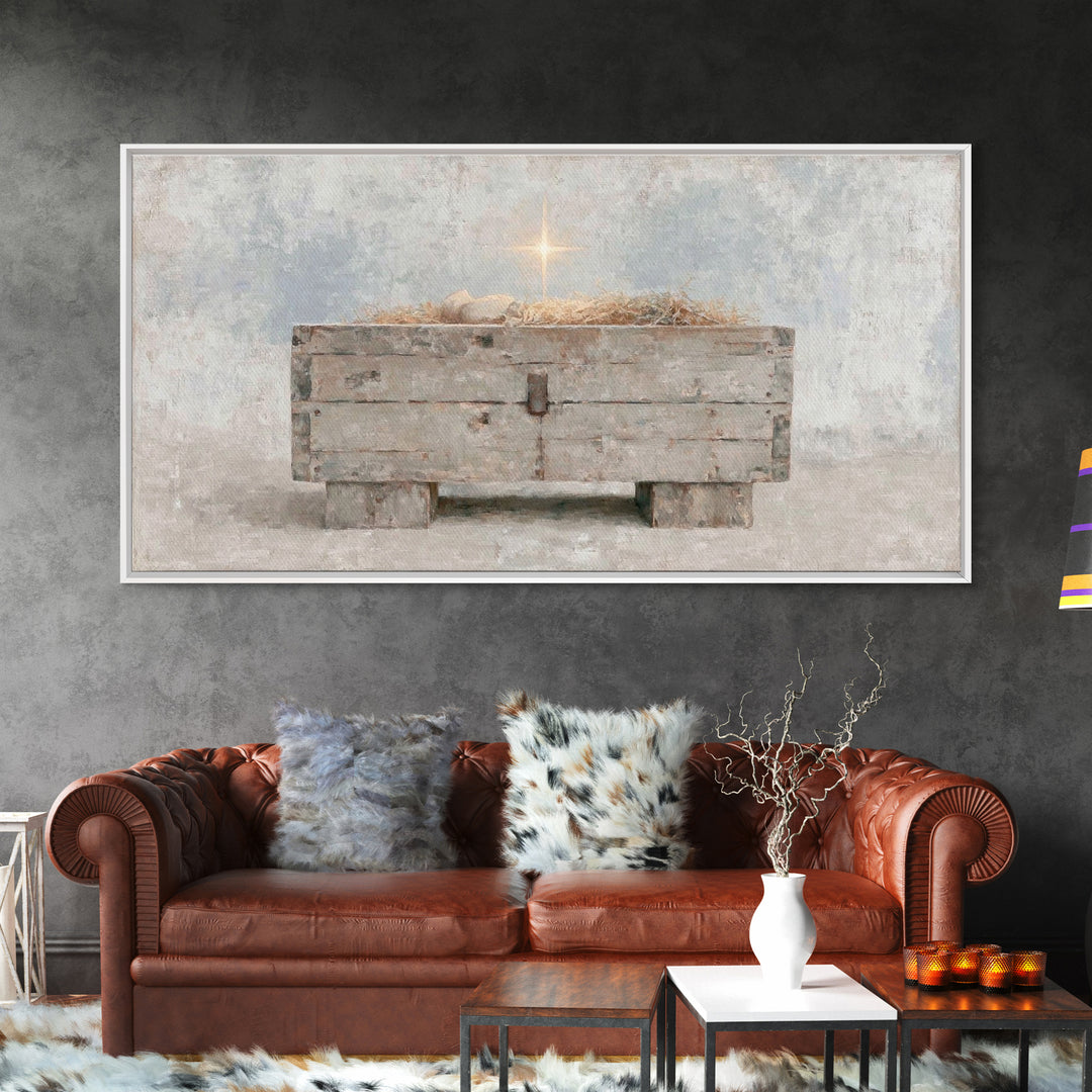 Starlit Promise – Framed Canvas Print – Christian Christmas Art – Christian Wall Art – Christmas Art – Christian Decor