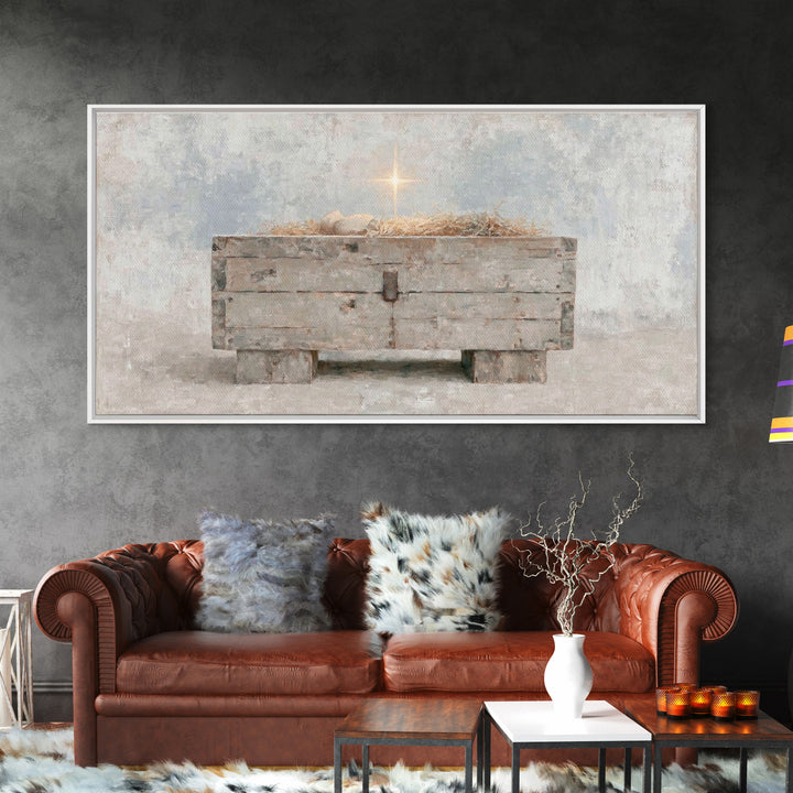 Starlit Promise – Framed Canvas Print – Christian Christmas Art – Christian Wall Art – Christmas Art – Christian Decor