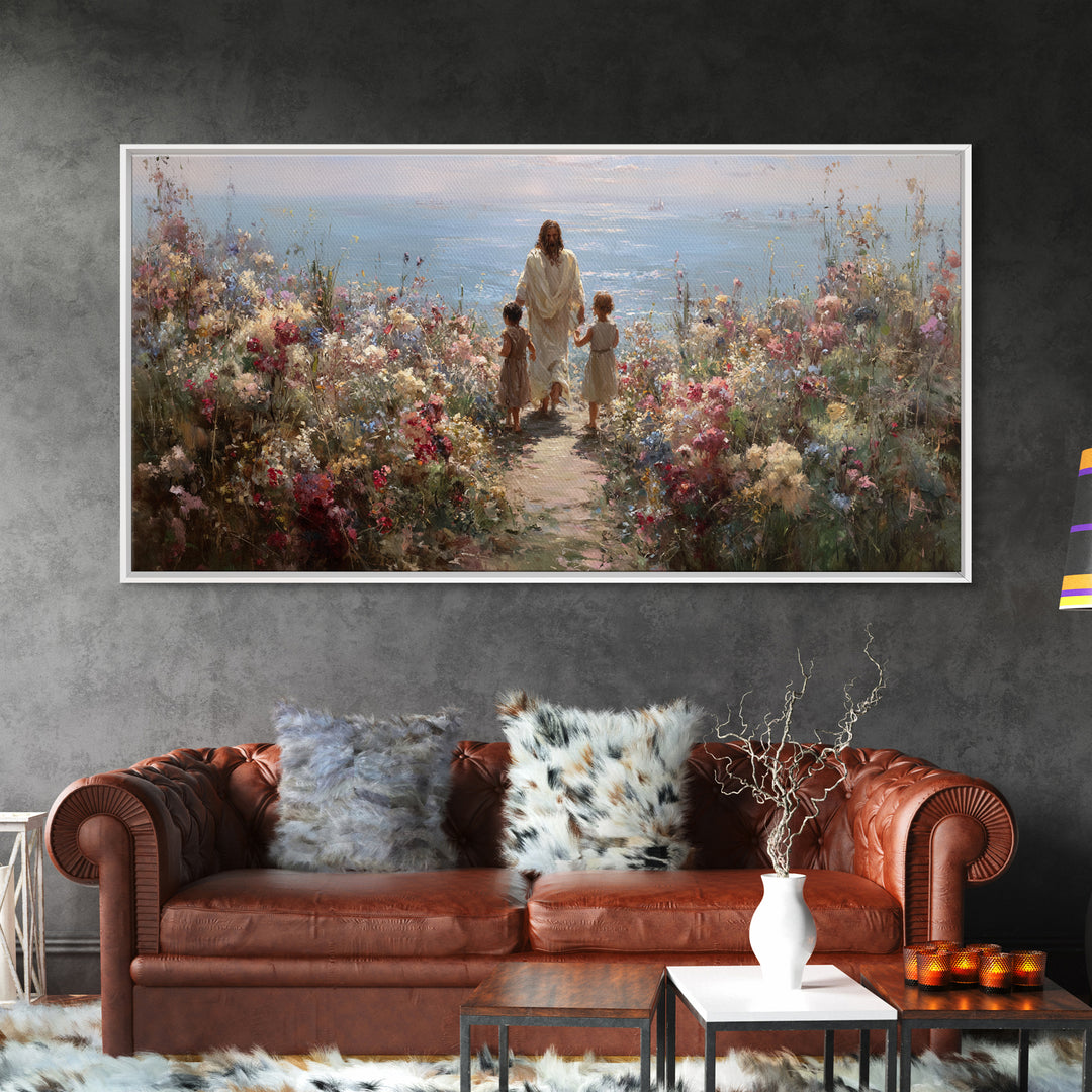 Garden Of His Love | Framed Canvas Print | Jesus Painting | Christian Wall Art | Christian Art Canvas | Christian Art