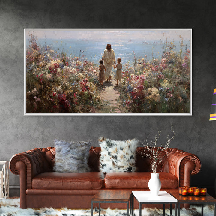 Garden Of His Love | Framed Canvas Print | Jesus Painting | Christian Wall Art | Christian Art Canvas | Christian Art