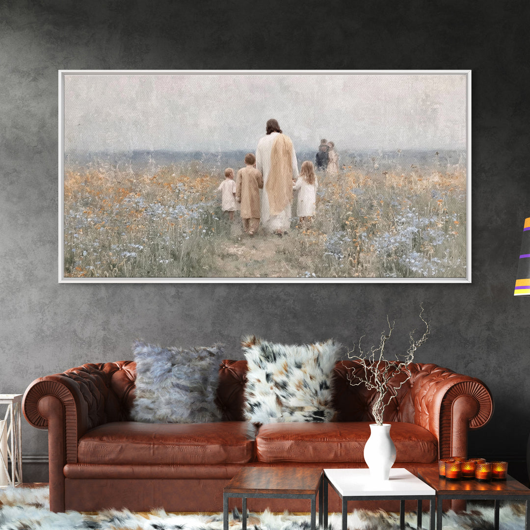 Path Of Blessing – Framed Canvas Print – Christian Art Canvas – Christian Wall Art – Jesus Painting – Vintage Christian Art – Christian Chr