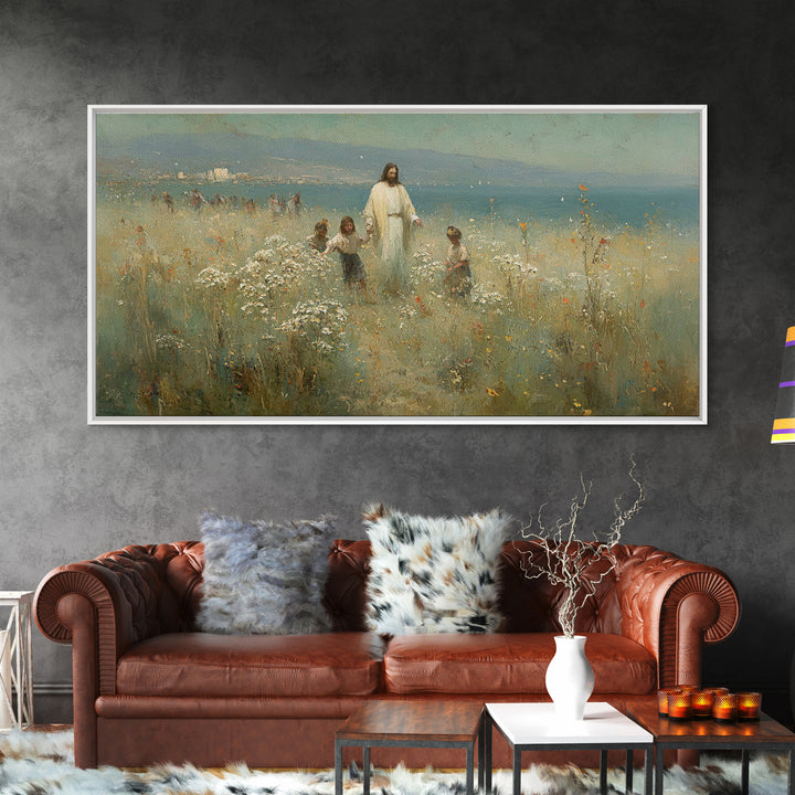 Garden Of Light – Framed Canvas Print – Christian Art Canvas – Jesus Painting – Christian Wall Art – Christian Christmas Art – Vintage Chri