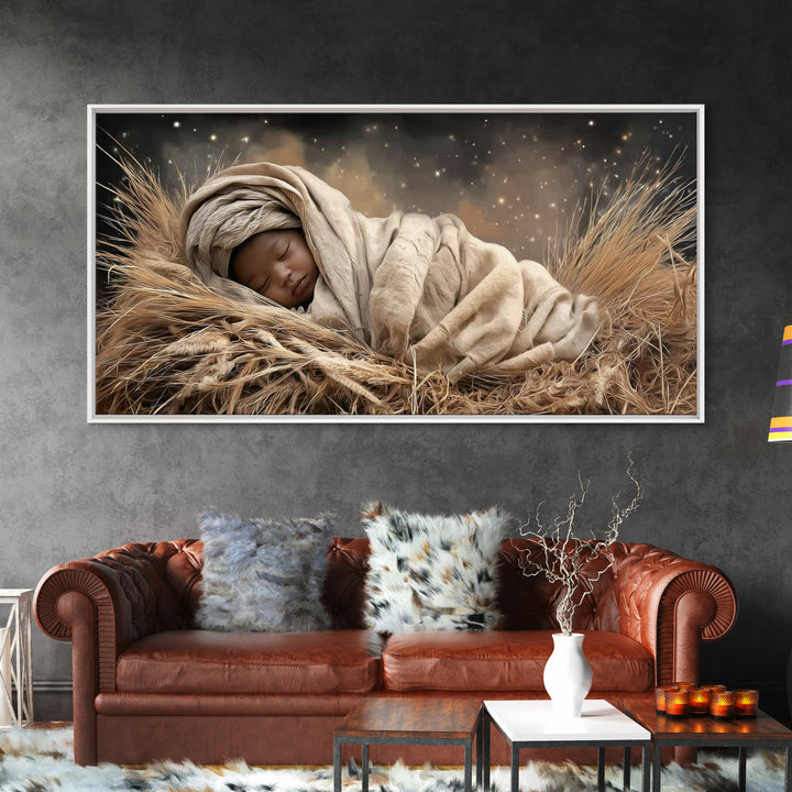 Peaceful Nativity – Framed Canvas Print – Christmas Wall Art – Christian Christmas Art – Christian Art Canvas – Christmas Art Framed – Chri