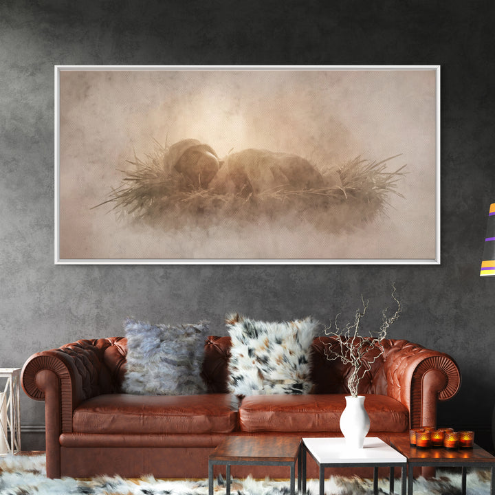 Holy Night Peace – Framed Canvas Print – Christian Christmas Art – Christian Wall Art – Christmas Art Prints – Christian Art Canvas – Chris